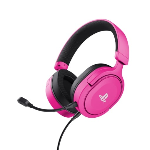 Trust GXT 498B Forta PS5 – casti gaming stereo, microfon integrat, cablu 120 cm, roz