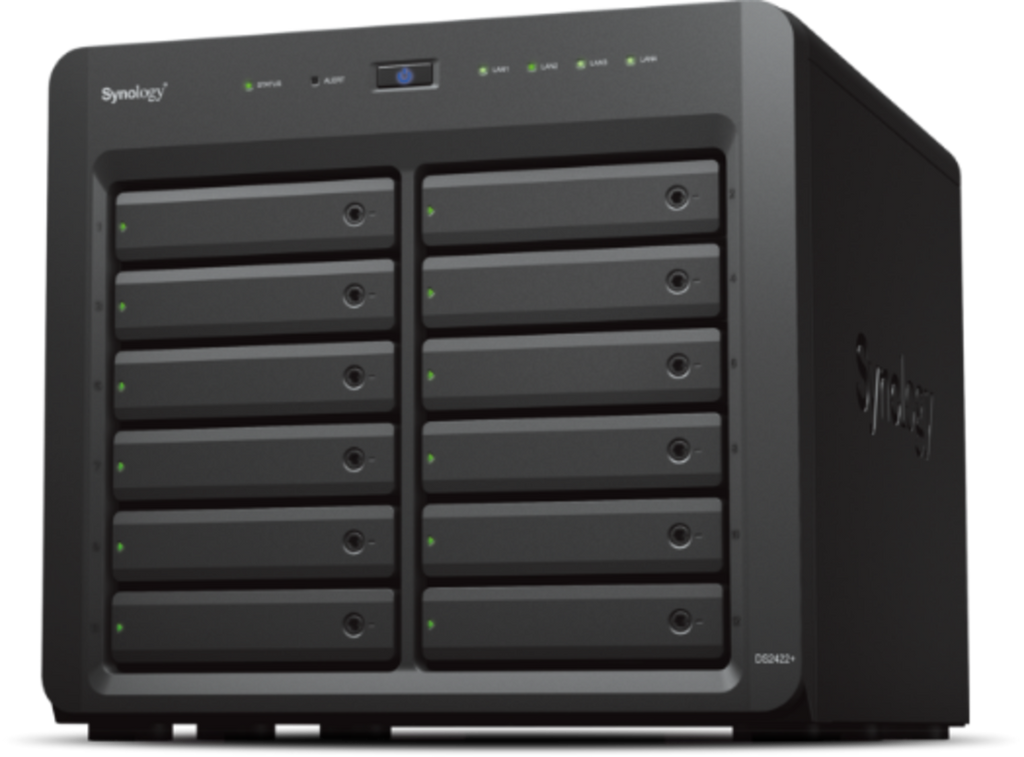 NAS Synology DS2422+, 12 Bay-uri, Gigabit, Procesor AMD Ryzen V1500B, 2.2 GHz, 4 GB DDR4 ECC