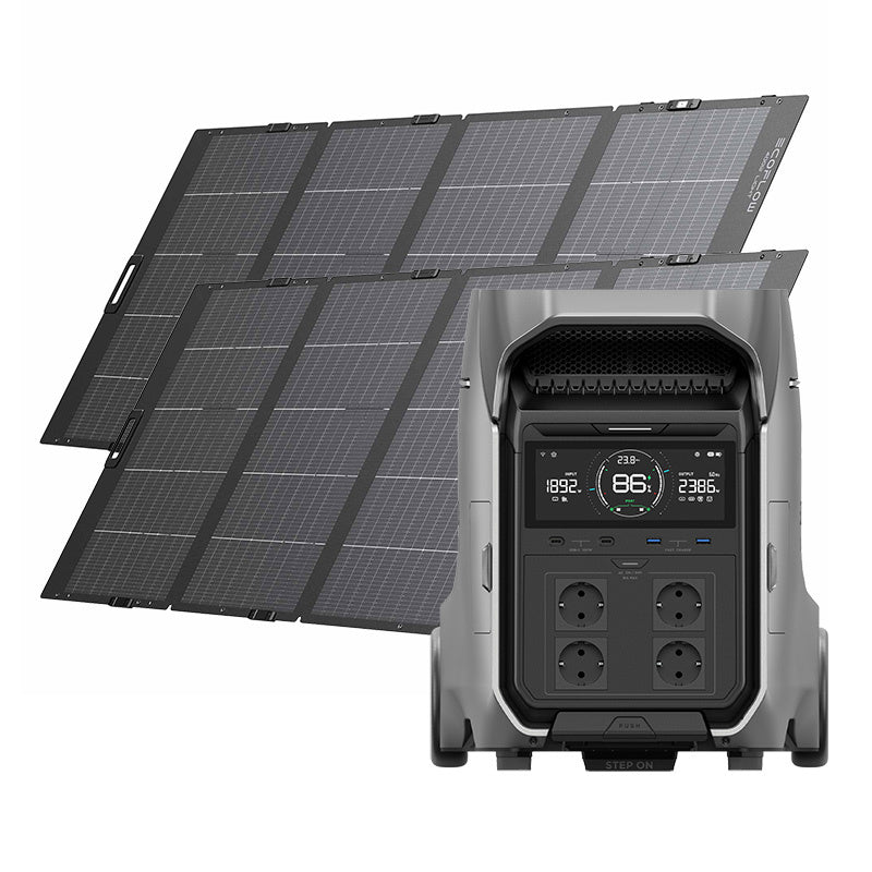 Set EcoFlow DELTA Pro 3 cu două panouri solare de 400 W