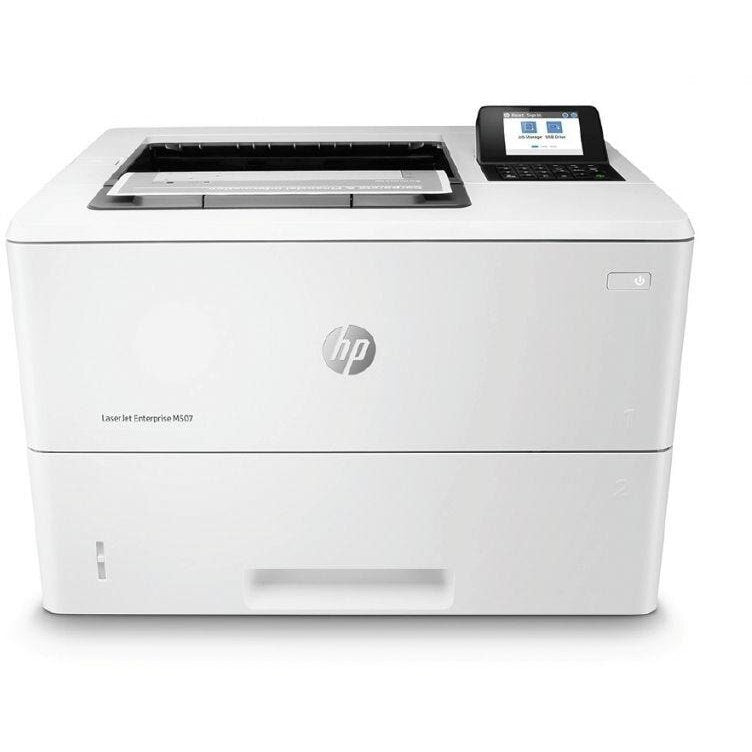 mprimantă laser monocrom HP LaserJet Enterprise M507dn vedere frontală
