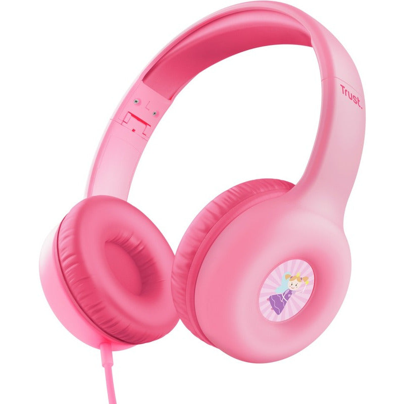 Trust Nouna WS Kids – casti wireless pentru copii, sunet limitat 92 dB, roz