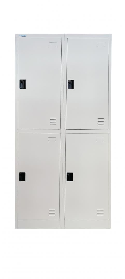 DULAP COMUN 4 ELEVI U-GROW SCH-CBNT-4LKR Dimensiune produs : 900mm (L) x 450mm (A) x 1850 mm (H), Material: tabla de 0,5mm, acoperire cu pulbere ECO, incuietoare cu cifru si cheie.