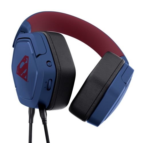 Trust GXT492SM Carus – casti gaming cu fir, sunet stereo, microfon inclus, albastru