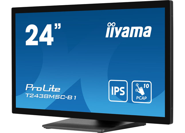 Monitor iiyama ProLite T2438MSC-B1 23.8", FHD 1920x1080, Touchscreen 10 puncte, 525 cd/m², panou IPS, 2 ani garantie, 3000:1 contrast
