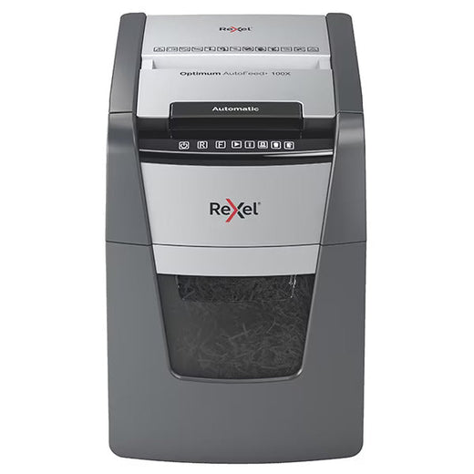 DISTRUGĂTOR DOCUMENTE AUTOMAT REXEL OPTIMUM 100X, 100COLI, 34L