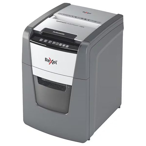 DISTRUGĂTOR DOCUMENTE AUTOMAT REXEL OPTIMUM 100X, 100COLI, 34L