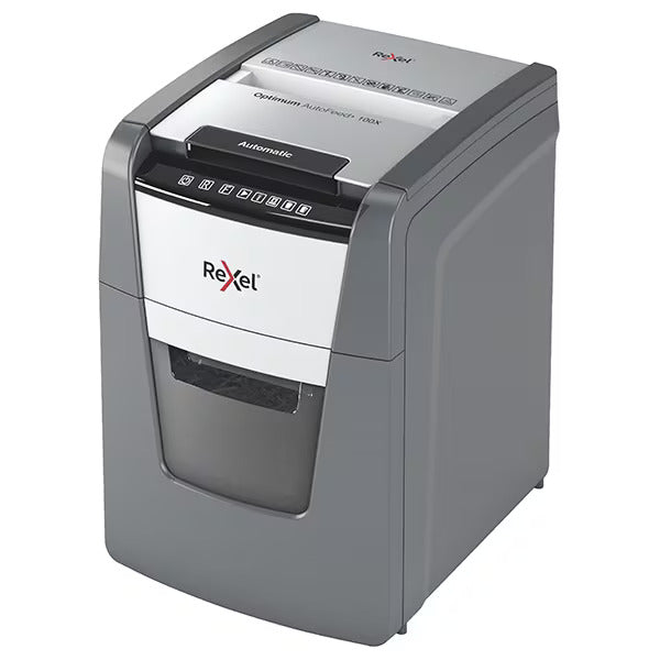 DISTRUGĂTOR DOCUMENTE AUTOMAT REXEL OPTIMUM 100X, 100COLI, 34L