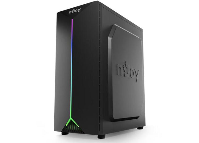 Carcasă NJOY Anil – Mid Tower ATX, panou lateral acrilic, iluminare RGB, ventilator spate inclus