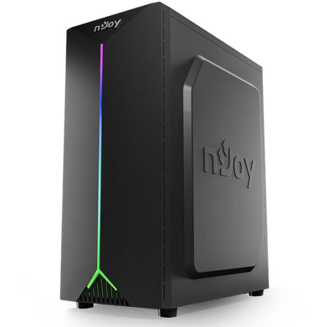 Carcasă NJOY Anil – Mid Tower ATX, panou lateral acrilic, iluminare RGB, ventilator spate inclus