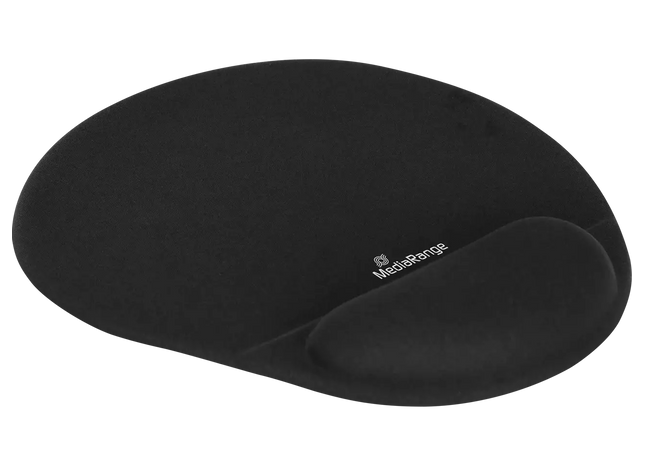 Mousepad ergonomic MediaRange cu suport pentru încheietura mâinii – suprafață textilă robustă, umplutură cu gel, bază antiderapantă