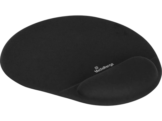 MediaRange ergonomic mouse pad with wrist rest – robust textile surface, gel filling, non-slip base