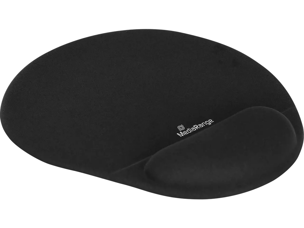 Mousepad ergonomic MediaRange cu suport pentru încheietura mâinii – suprafață textilă robustă, umplutură cu gel, bază antiderapantă