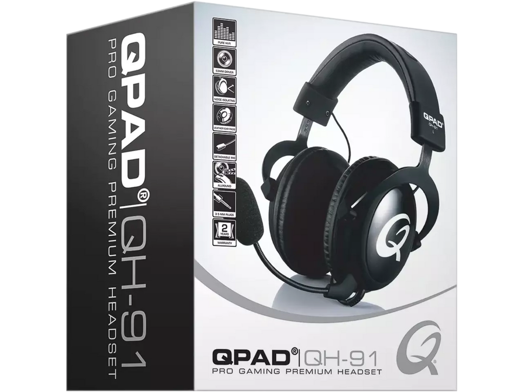 Căști de gaming QPAD QH91 – sunet clar, confort ridicat, mic flexibil, conexiune prin cablu