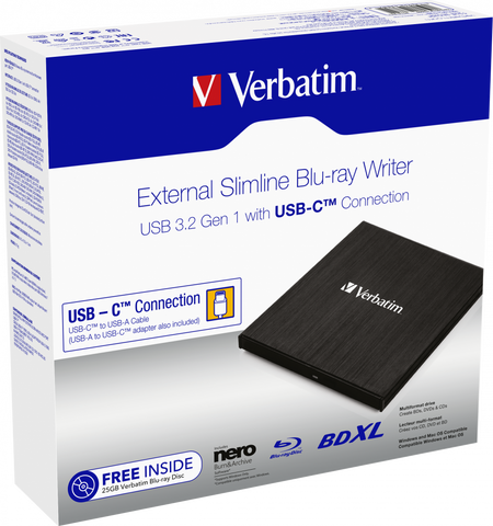 BLU-RAY WRITER VERBATIM USB 3.1 + USB-C