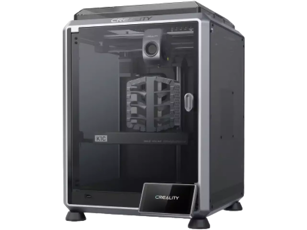 Imprimantă 3D Creality K1C Gri – viteză 600 mm/s, duză 300 °C, volum 220×220×250 mm, extruder direct drive și cameră inteligentă