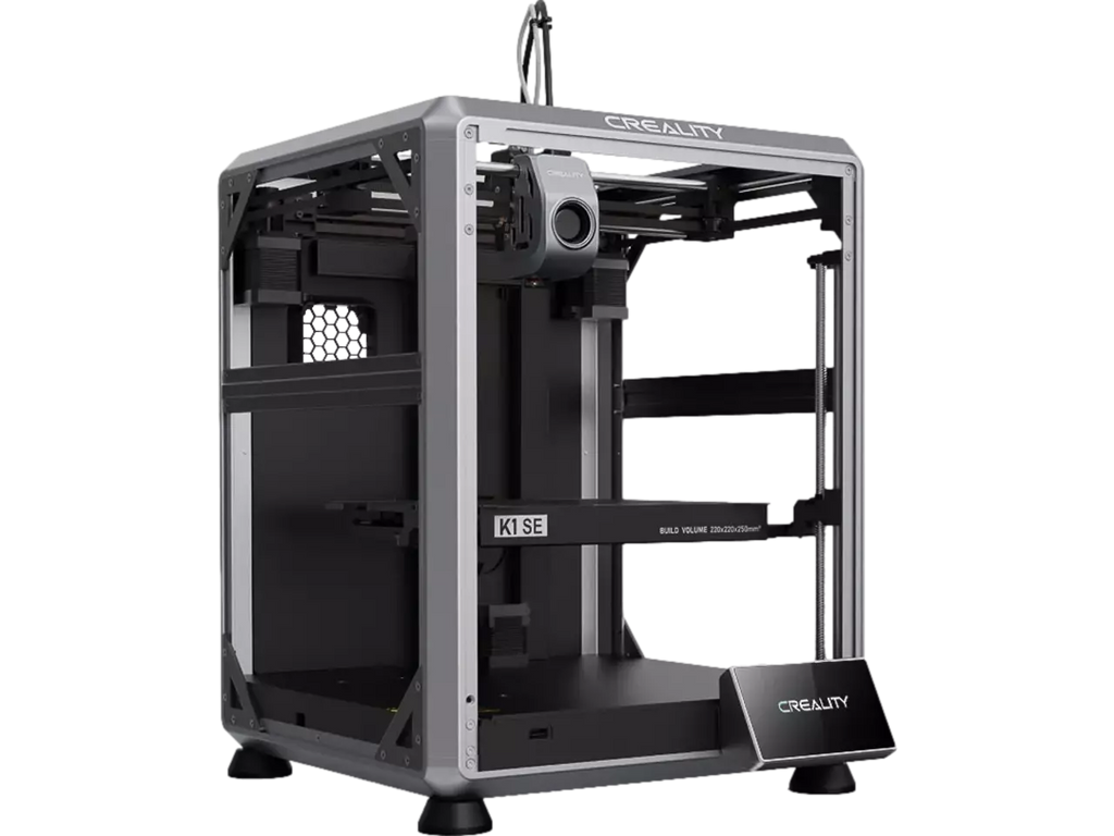Imprimantă 3D Creality K1 SE – viteză 600 mm/s, volum 220×220×250 mm, sistem CoreXY, Carcasă open frame și extruder dual-gear de înaltă precizie