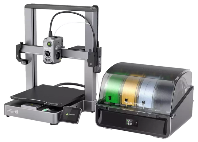 Imprimantă 3D Hi Combo + CFS Multi System Box – imprimare multicoloră până la 16 culori, volum 260×260×300 mm, viteză 500 mm/s