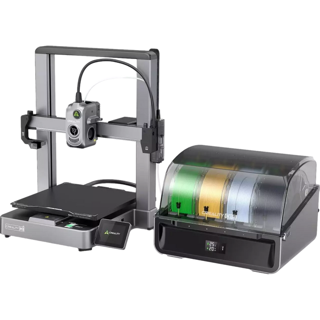 Imprimantă 3D Hi Combo + CFS Multi System Box – imprimare multicoloră până la 16 culori, volum 260×260×300 mm, viteză 500 mm/s