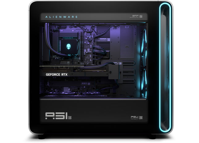 Dell Alienware Area-51 AAT2250 – Desktop de gaming high-end, Intel Core Ultra 9 285K, GeForce RTX™ 5090 32 GB, 64 GB DDR5 6400 MHz, SSD 4 TB Gen4, Wi-Fi 7, racire cu lichid, sursa 1500 W Platinum, Windows 11 Pro, garantie 3 ani Onsite