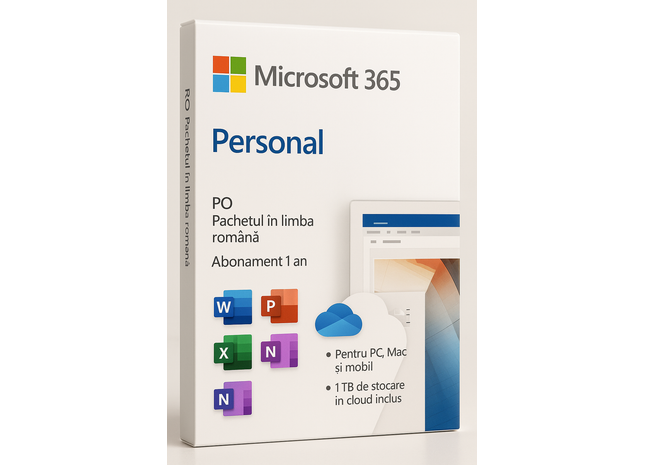 LICENTA FPP MS 365 Personal RO P10 1 AN – abonament 1 an pentru utilizator individual, limba română