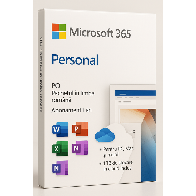 LICENTA FPP MS 365 Personal RO P10 1 AN – abonament 1 an pentru utilizator individual, limba română