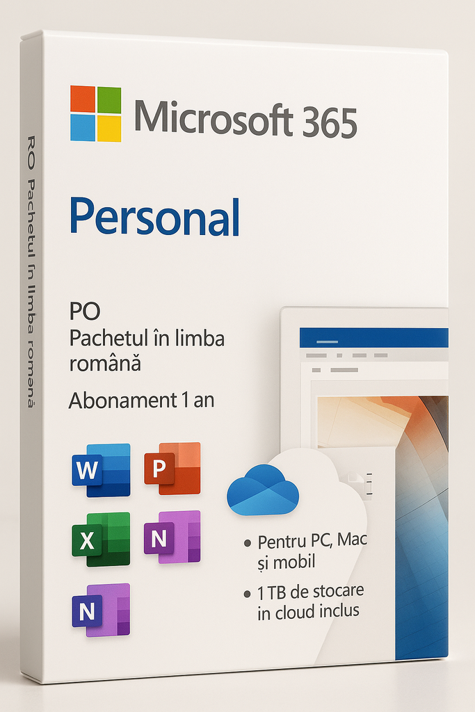 LICENTA FPP MS 365 Personal RO P10 1 AN – abonament 1 an pentru utilizator individual, limba română