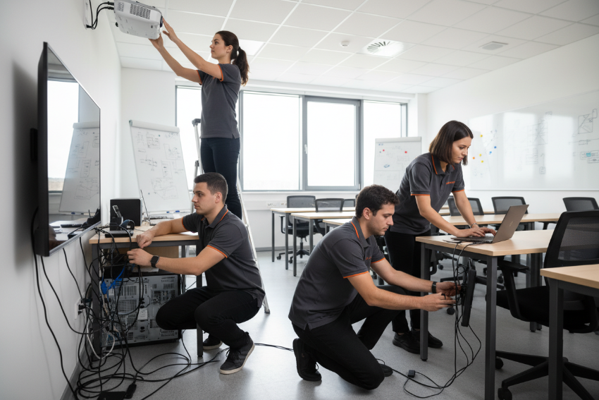 Echipa Digimart instaleaza un laborator digital