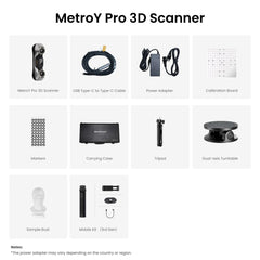 Revopoint MetroY Pro: Scanner 3D cu laser albastru wireless pentru piese de lucru mici și medii