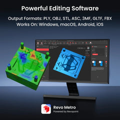 Revopoint MetroY: Scanner 3D cu laser albastru wireless pentru piese de lucru mici și medii