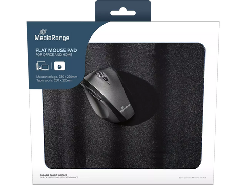 MEDIARANGE Mouse Pad plat, negru-DIGIMART