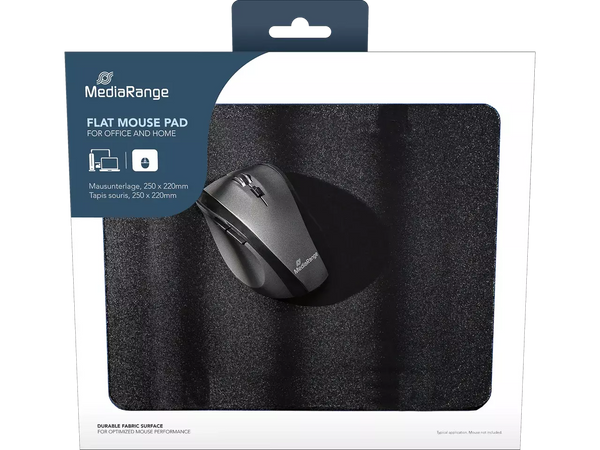 MEDIARANGE Mouse Pad plat, negru-DIGIMART