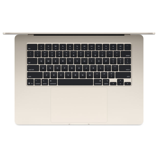 Laptop APPLE MacBook Air 15, Apple M4, 15.3" Retina Display, 24GB, SSD 512GB, 10-core GPU, macOS Sequoia, Starlight, Tastatura layout INT, Manual RO