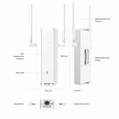 TP-Link EAP625-Outdoor HD – Access Point Wi-Fi 6 AX1800 dual-band pentru exterior, PoE, IP67