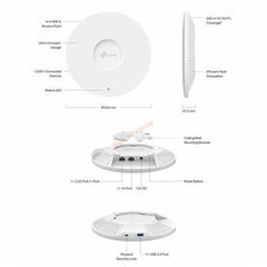 TP-Link EAP680 HD – Access Point Wi-Fi 6 AX3600 dual-band, montaj pe tavan, 2.5G Ethernet, PoE, management centralizat Omada SDN