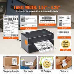 Imprimantă termică de etichete VEVOR cu Bluetooth și recunoaștere automată a etichetelor