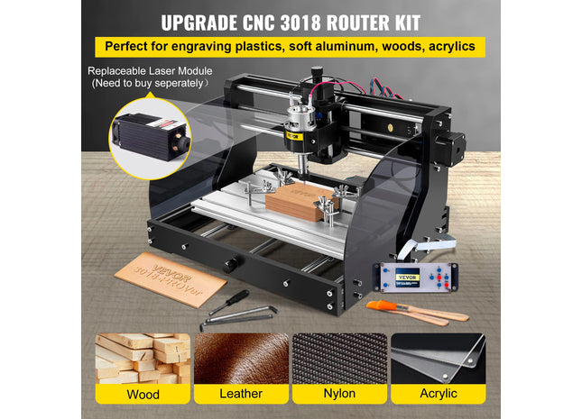 Mașină de gravat cu laser 3 axe 5.5W - VEVOR CNC 3018 PRO MAX Router