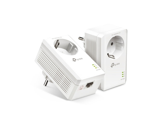 TP-Link Kit Powerline Gigabit Passthrough – HomePlug AV2, Gigabit Ethernet, acoperire 300 m, 2 adaptoare incluse