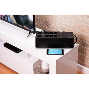 UPS APC Back-UPS 650VA, 230V, 1x USB Charging – Protecție esențială pentru echipamentele casnice, de birou și pentru instituții