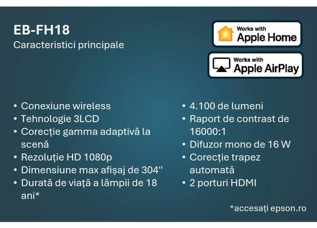 Proiector Epson EB FH18 Full HD