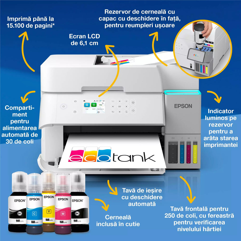 Multifuncțională Inkjet color Epson EcoTank CISS L6376 A4 albă