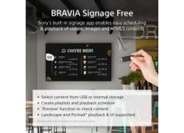 Monitor Digital Signage Sony EZ20L, 75", UHD 4K, 350nit, 16/7, Android