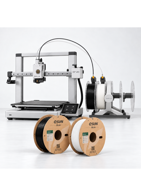 Bambu Lab A1 Combo cu filament Black si White