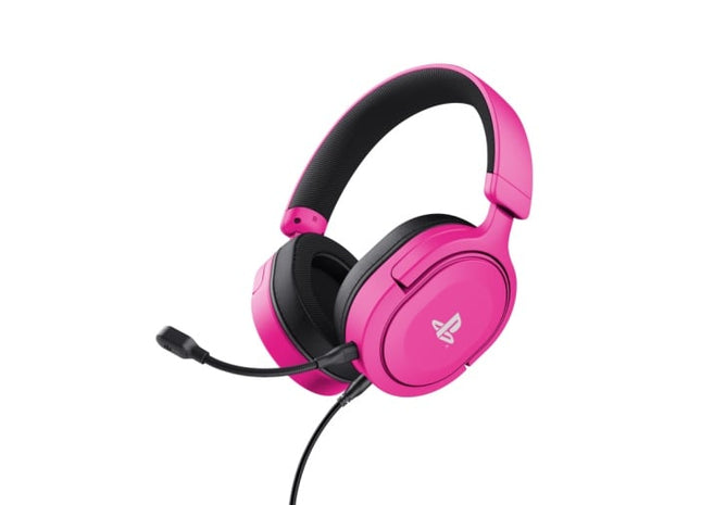 Trust GXT 498B Forta PS5 – casti gaming stereo, microfon integrat, cablu 120 cm, roz