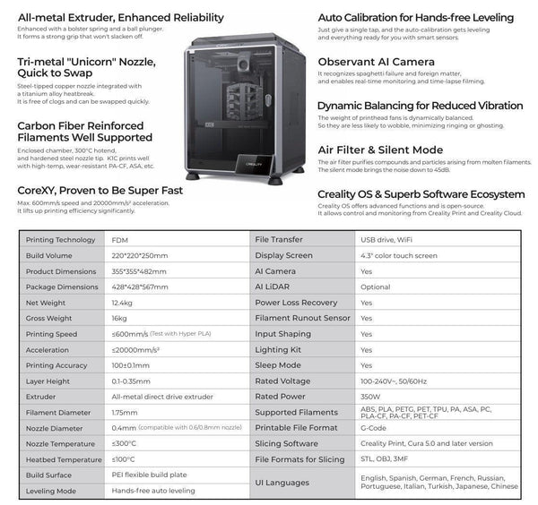 Creality K1C 2025 compatibila CFS-C
