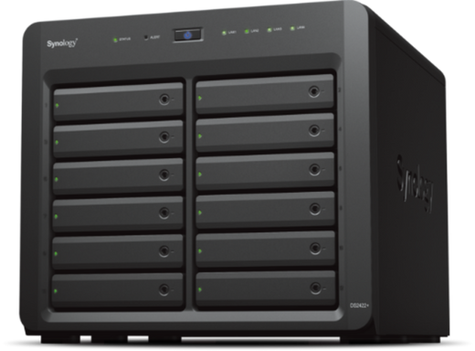 NAS Synology DS2422+, 12 Bay-uri, Gigabit, Procesor AMD Ryzen V1500B, 2.2 GHz, 4 GB DDR4 ECC