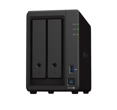 SYNOLOGY 2-Bay Diskstation Ryzen R1600 2GB DDR4 ECC SODIMM „DS723+”