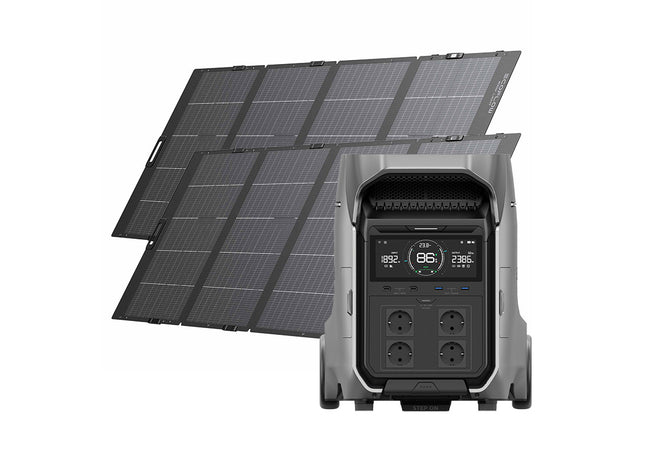 Set EcoFlow DELTA Pro 3 cu două panouri solare de 400 W