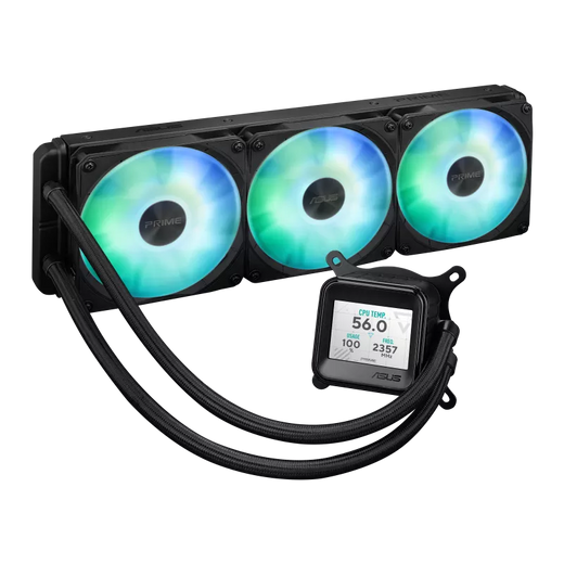 ASUS PRIME LC 360 LCD ARGB CPU Cooler – liquid cooling, customizable LCD screen, 3 ARGB fans, 360mm radiator, AMD and Intel compatible