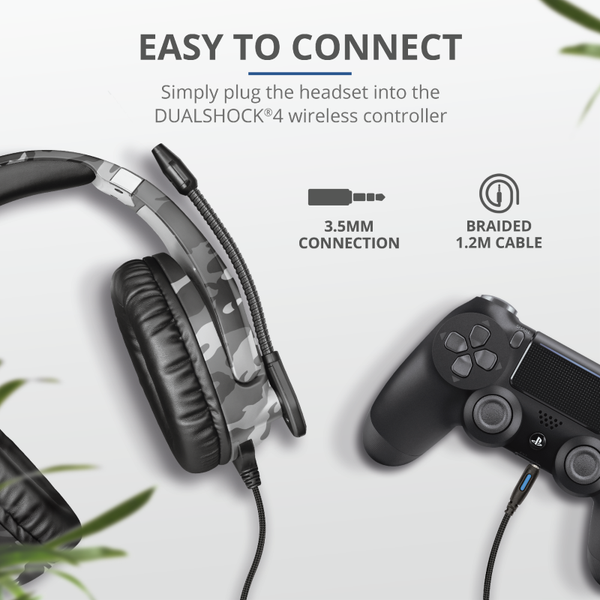 Trust GXT 488 Forze – casti gaming cu fir pentru PS4 si PS5, sunet stereo, microfon integrat, gri