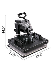 Mașină de presat la căldură Vevor 8 in 1, 12x15”